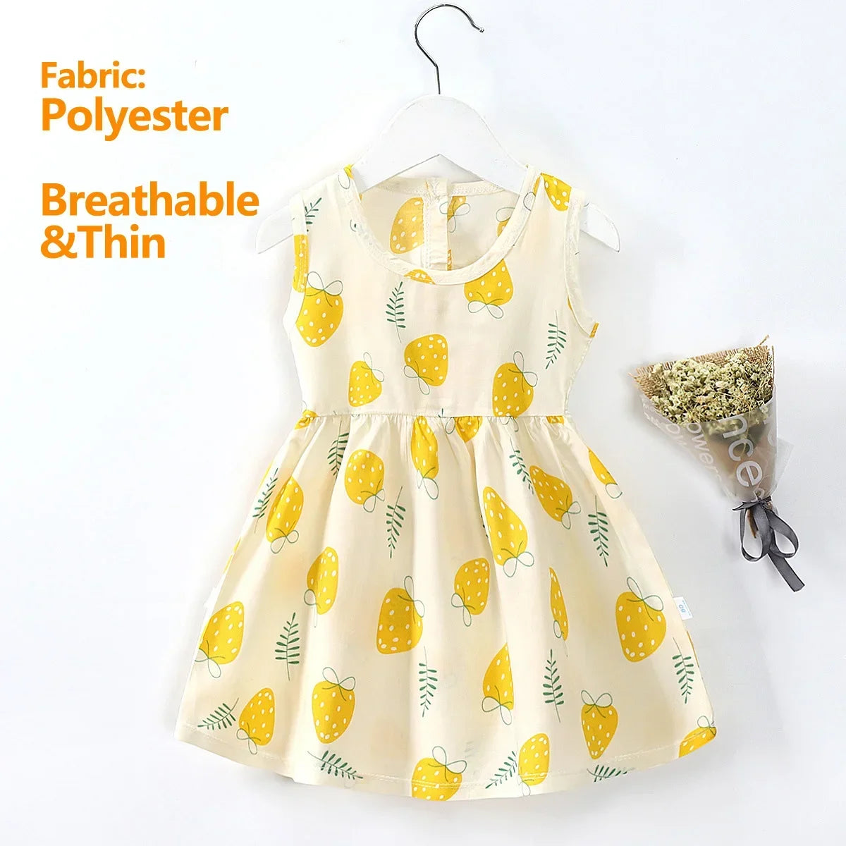 Cotton Cartoon Summer Dress for Girls – Sleeveless Princess Party Outfit