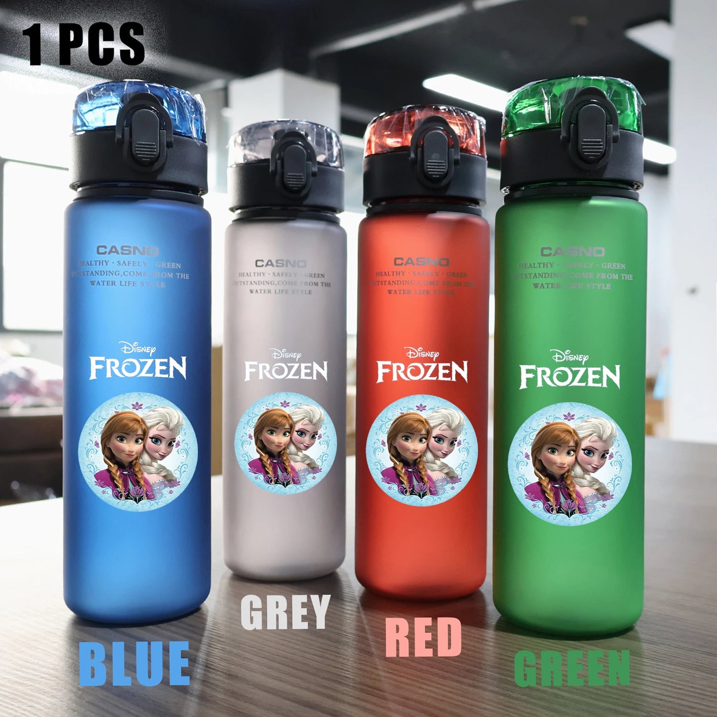 Disney Frozen 560ml Sports Water Bottle – Elsa & Anna Cartoon Fitness Cup