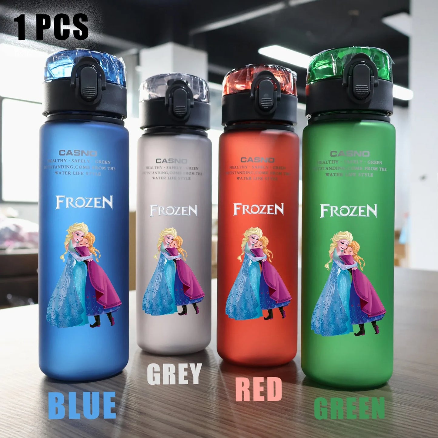 Disney Frozen 560ml Sports Water Bottle – Elsa & Anna Cartoon Fitness Cup