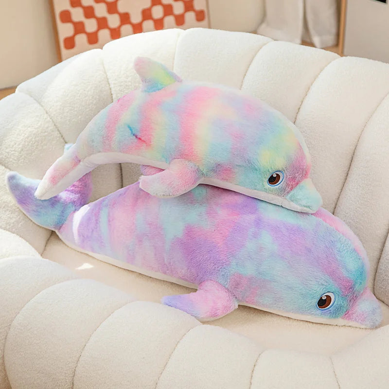 50cm Colorful Dolphin Plush Toy – Soft Cartoon Stuffed Animal Pillow | Birthday Gift for Kids, Boys & Girls, Home Decoration