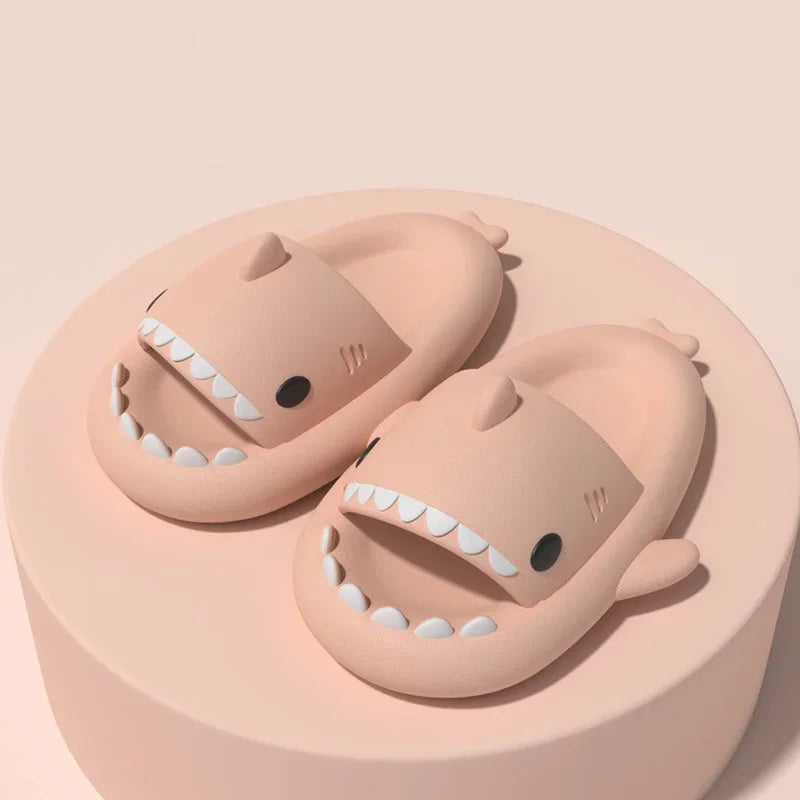 Shark Cartoon EVA Slippers for Kids & Adults – Soft Non-Slip Flip Flops for Summer