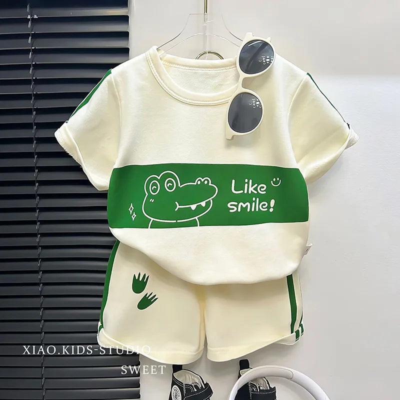 Children’s 2-Piece Summer T-Shirt & Shorts Set – Soft Cotton Casual Outfit for Boys & Girls