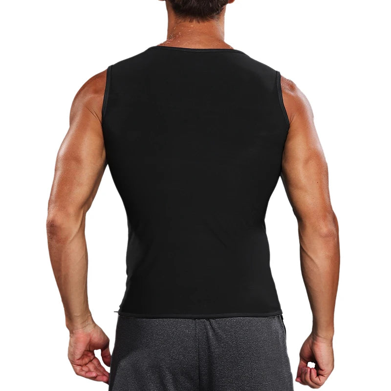 Men’s Sauna Sweat Vest – Heat-Trapping Slimming Body Shaper with Zipper | Compression Waist Trainer for Fitness & Weight Loss