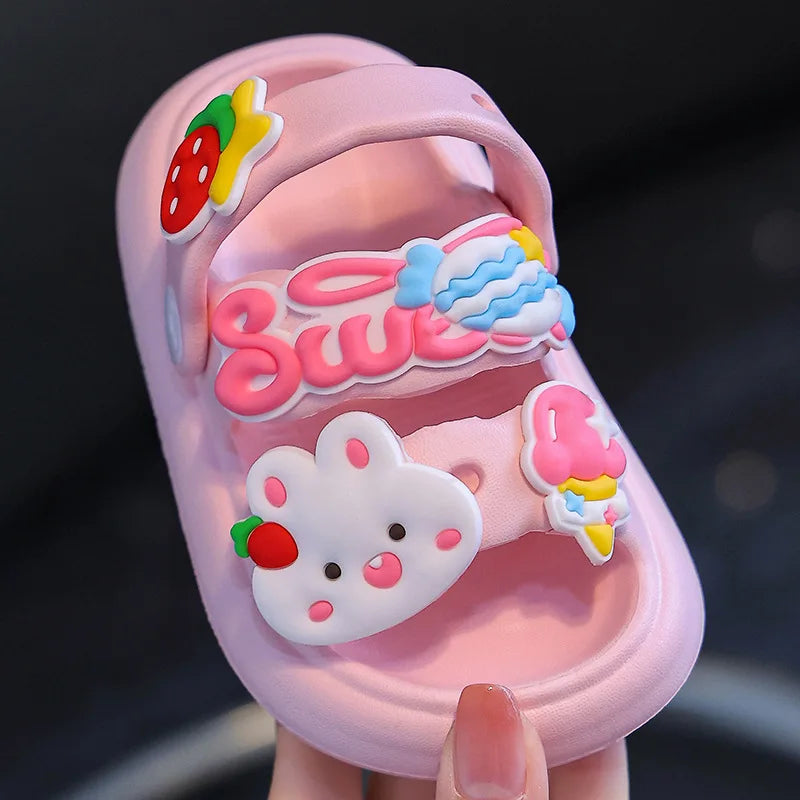 Kids Cartoon EVA Sandals – Summer Soft Slip-On Beach Slippers for Boys and Girls