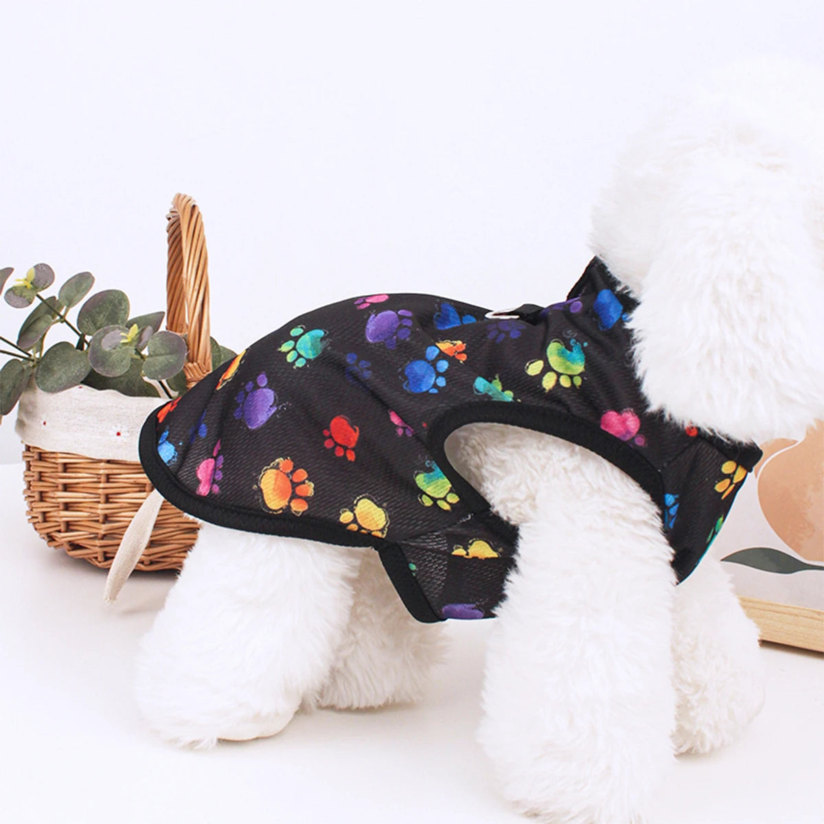 Summer Dog Vest – Breathable Footprint Print T-Shirt for Small and Medium Dogs