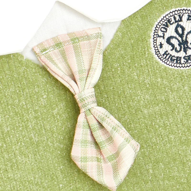 College Style Cute Pet Dress – Plaid Skirt for Small Dogs and Cats