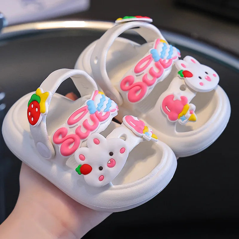 Kids Cartoon EVA Sandals – Summer Soft Slip-On Beach Slippers for Boys and Girls