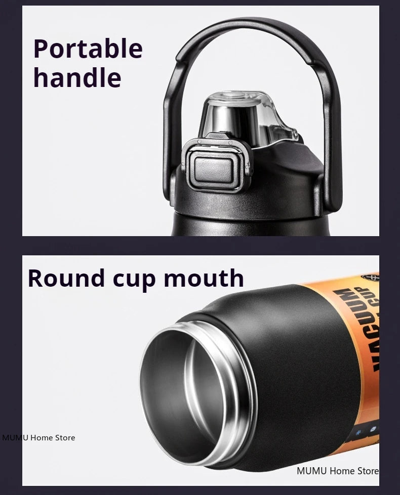 800ML / 1000ML / 1200ML Stainless Steel Thermo Water Bottle – Vacuum Insulated Travel Mug