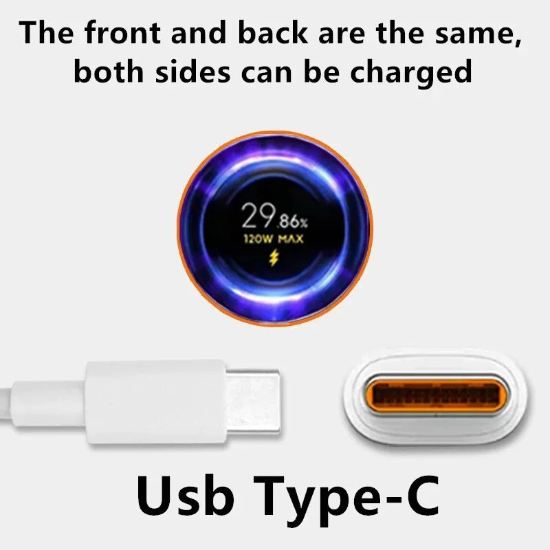 Original Xiaomi 120W USB Type-C Cable – 6A 67W Turbo Fast Charging