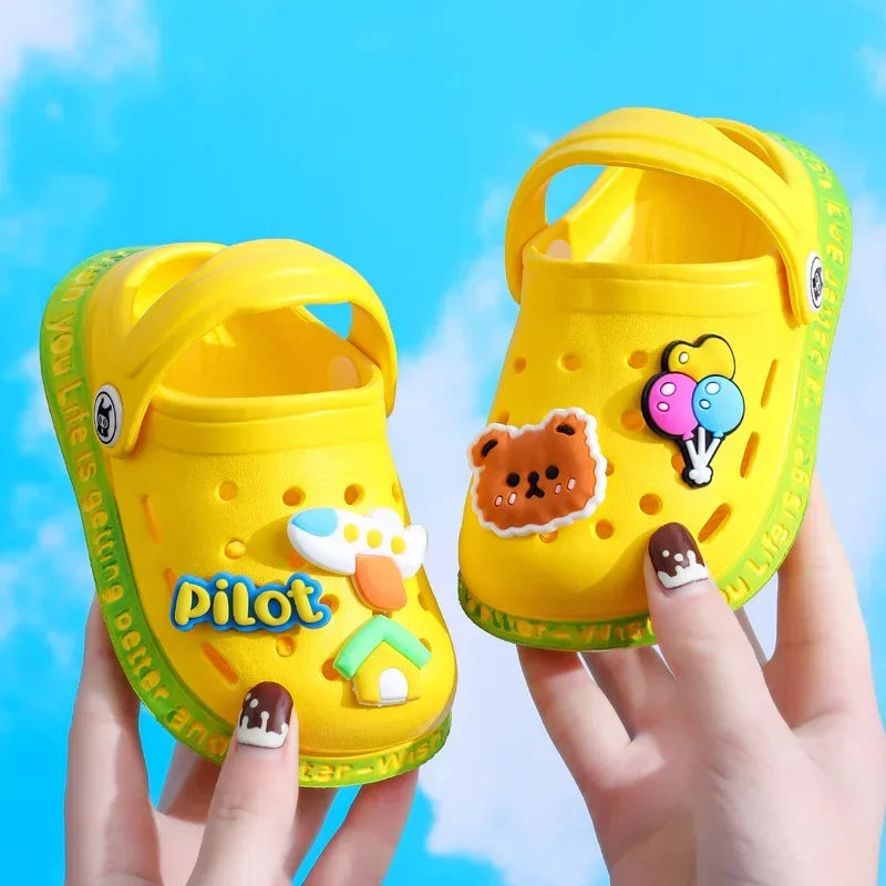 Cartoon Hole Sandals for Kids – Soft EVA Summer Slippers for Boys & Girls