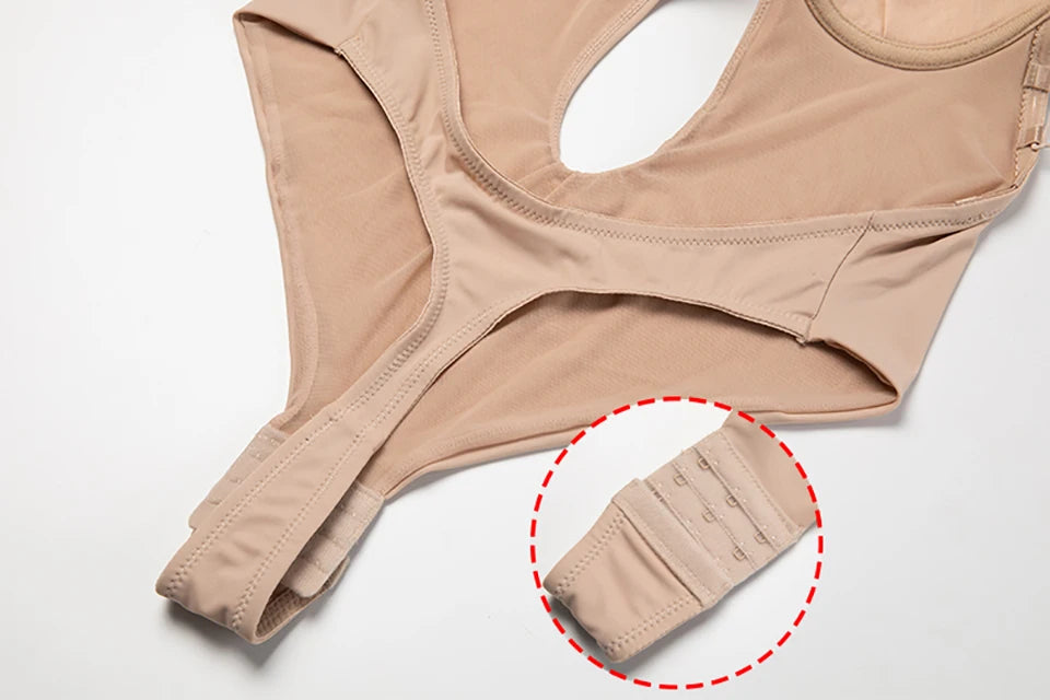 Deep V Invisible Shaper Bra Bodysuit – Backless Thong Corset with Push-Up Padded Bra, Clear Straps & Waist Trainer Support