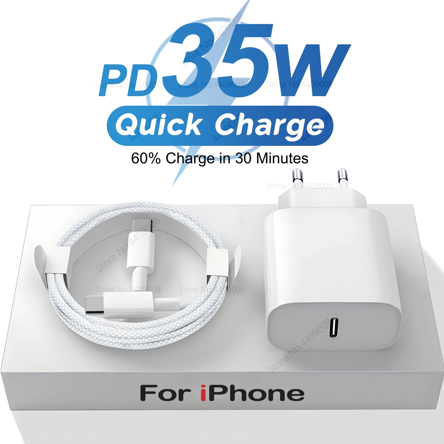 35W USB-C Fast Charger with Cable – Compatible with iPhone 11/12/13/14/15 Series