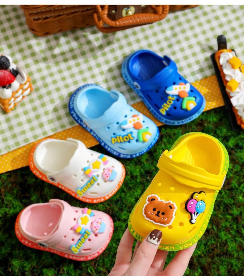 Cartoon Hole Sandals for Kids – Soft EVA Summer Slippers for Boys & Girls