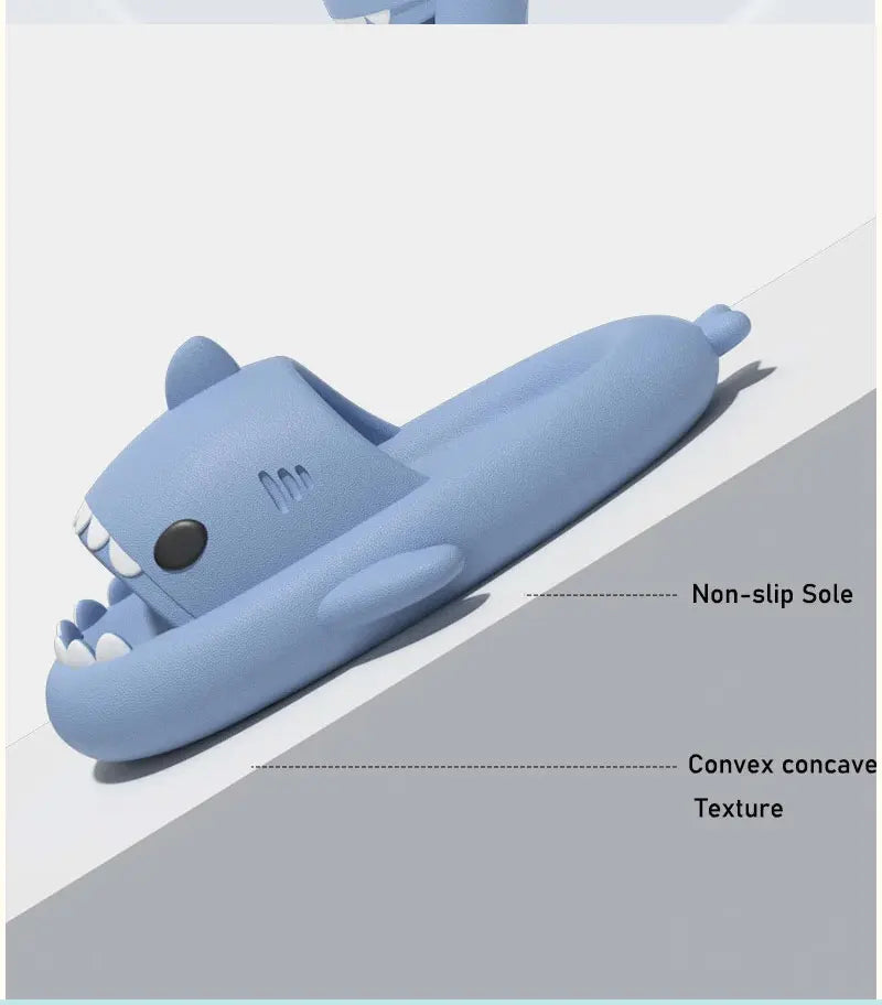 Shark Cartoon EVA Slippers for Kids & Adults – Soft Non-Slip Flip Flops for Summer