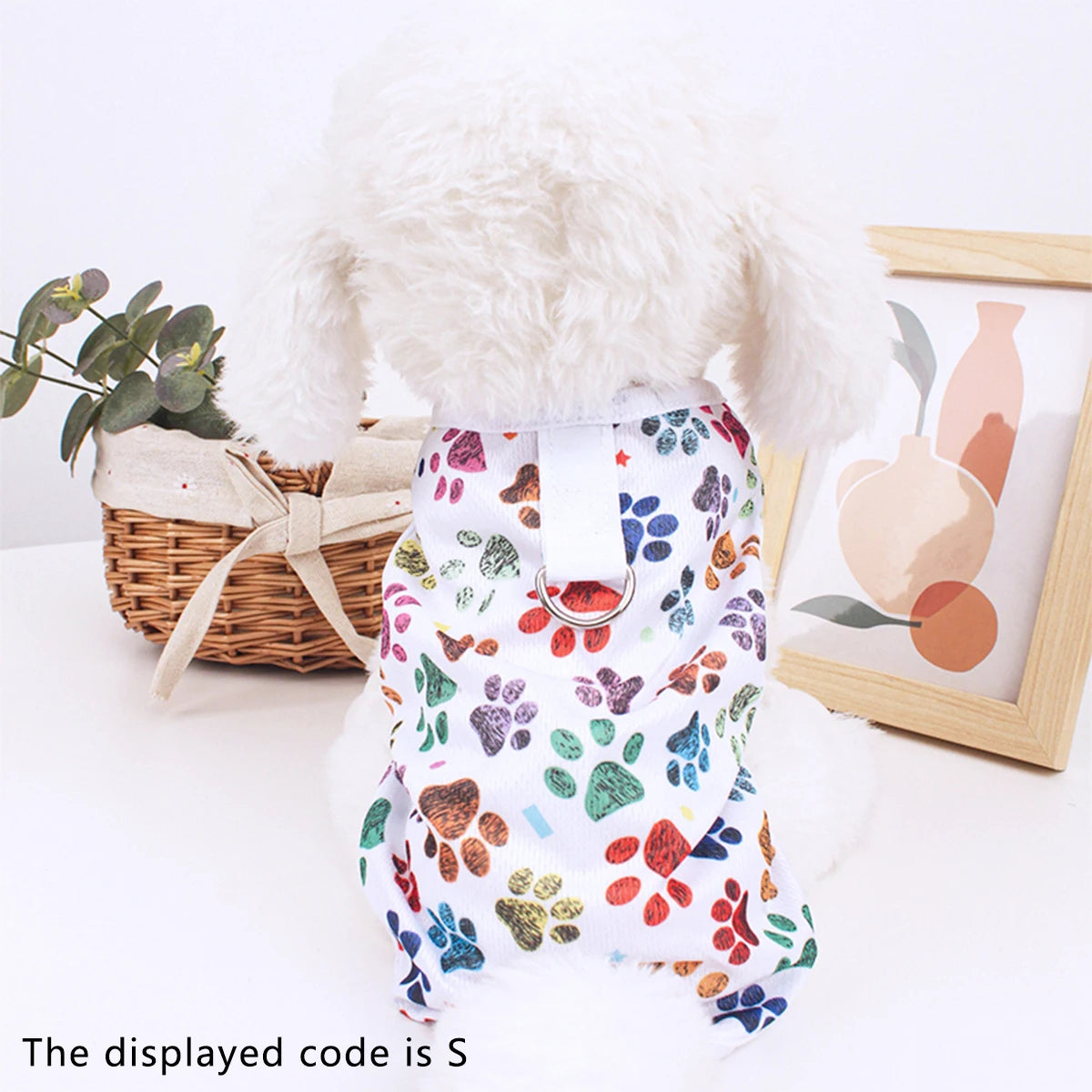 Summer Dog Vest – Breathable Footprint Print T-Shirt for Small and Medium Dogs