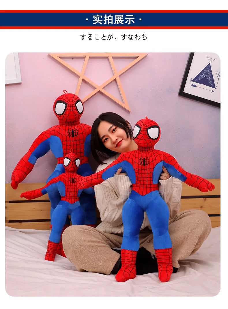 70cm Giant Spider-Man Plush Doll – Soft Stuffed Superhero Pillow | Marvel Cartoon Toy Gift for Boys & Kids’ Birthdays