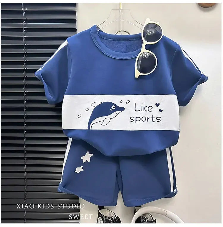 Children’s 2-Piece Summer T-Shirt & Shorts Set – Soft Cotton Casual Outfit for Boys & Girls