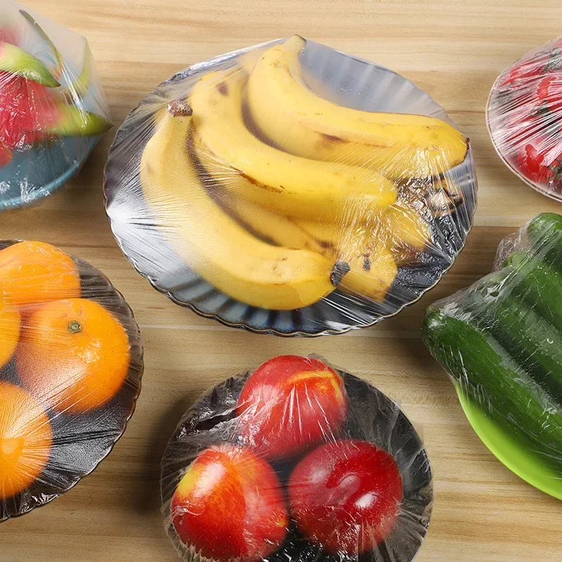 Colorful Disposable Food Covers – Elastic Fresh-Keeping Plastic Wrap Bags (Multi-Use)