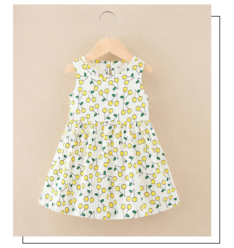 Cotton Cartoon Summer Dress for Girls – Sleeveless Princess Party Outfit