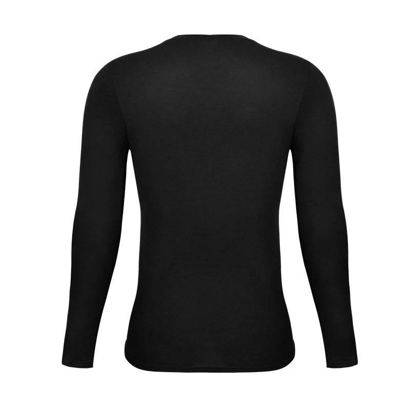 Men’s Long Sleeve V-Neck Compression Shirt – Slimming Body Shaper Undershirt for Tummy Control & Workout Support