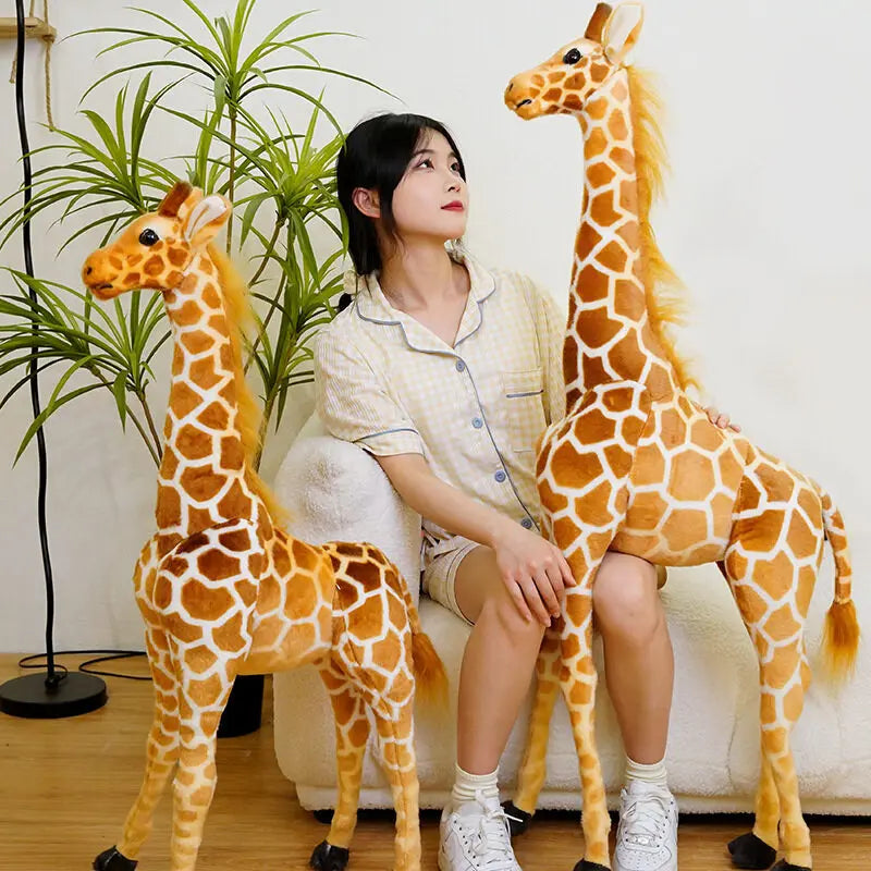 30–80cm Giraffe Plush Toy – Realistic Stuffed Animal for Kids | Soft Birthday or Christmas Gift & Room Decor
