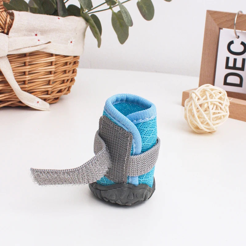 4pcs Breathable Dog & Cat Shoes – Anti-Slip, Year-Round Pet Paw Protectors