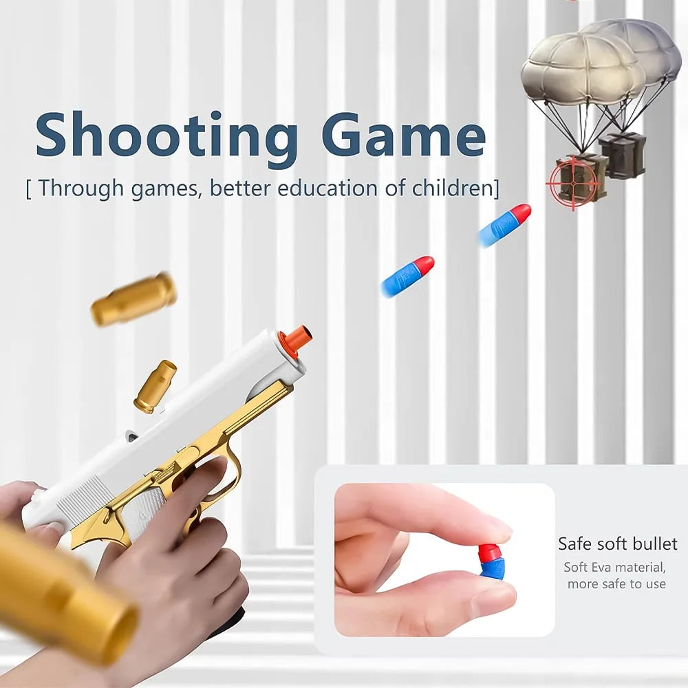 Blaster Toy Gun with Soft Foam Bullets – Safe Pistol for Kids