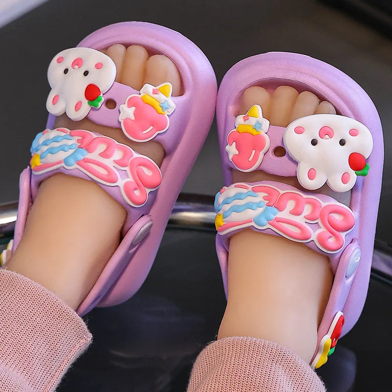 Kids Cartoon EVA Sandals – Summer Soft Slip-On Beach Slippers for Boys and Girls