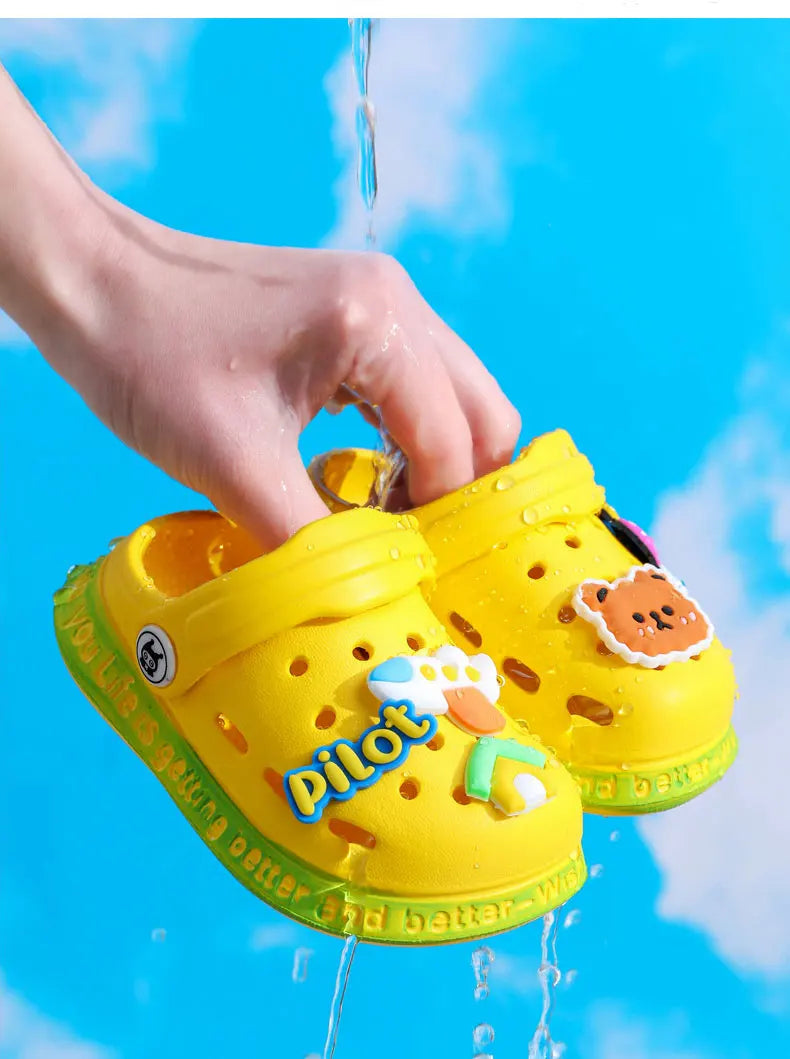 Cartoon Hole Sandals for Kids – Soft EVA Summer Slippers for Boys & Girls