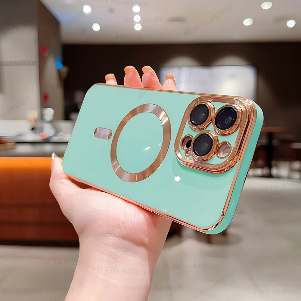 Luxury MagSafe-Compatible iPhone Case – Clear, Magnetic, and Durable