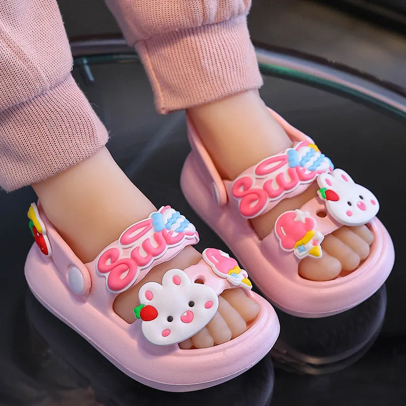 Kids Cartoon EVA Sandals – Summer Soft Slip-On Beach Slippers for Boys and Girls