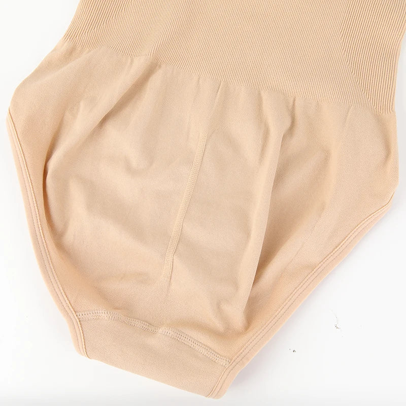 Low Back Bodysuit Shapewear for Women – Seamless Tummy Control Push-Up Body Shaper with Open Crotch & Adjustable Straps