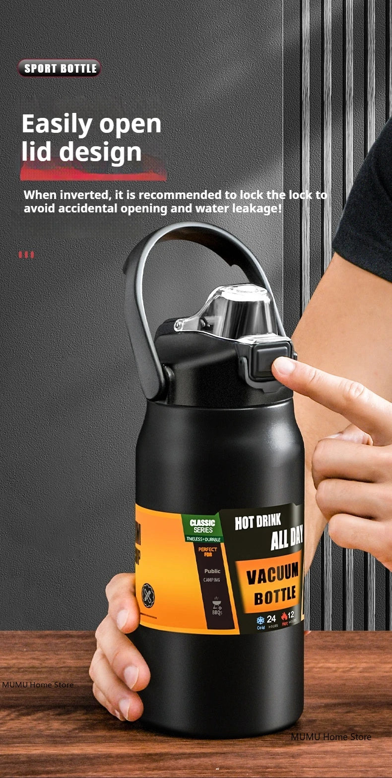 800ML / 1000ML / 1200ML Stainless Steel Thermo Water Bottle – Vacuum Insulated Travel Mug