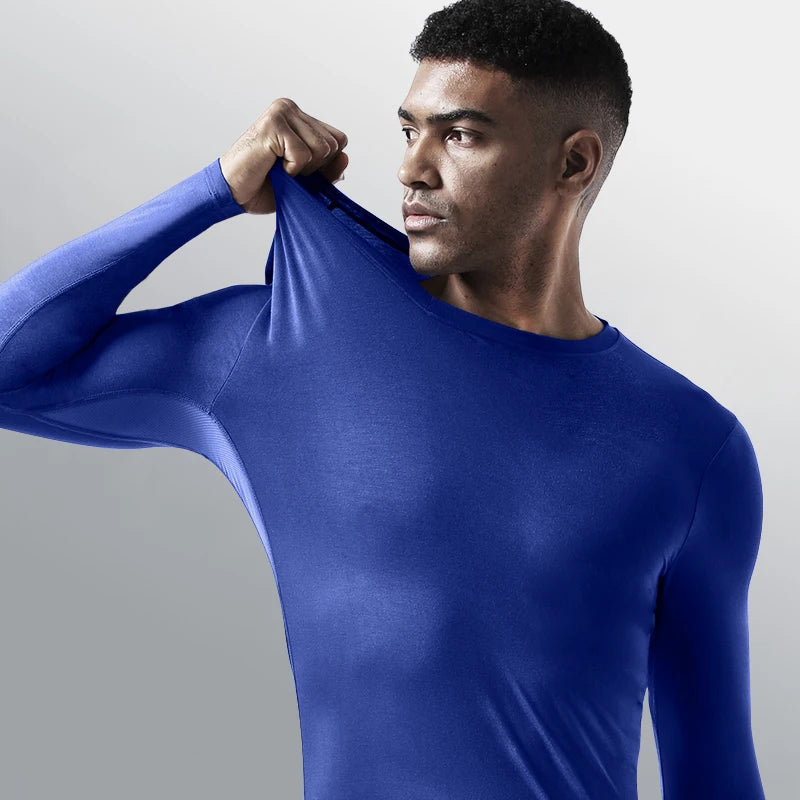 Men’s Long Sleeve V-Neck Compression Shirt – Slimming Body Shaper Undershirt for Tummy Control & Workout Support