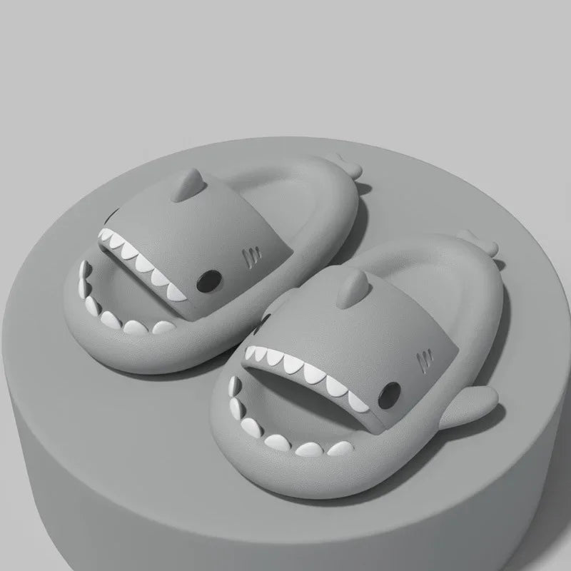 Shark Cartoon EVA Slippers for Kids & Adults – Soft Non-Slip Flip Flops for Summer