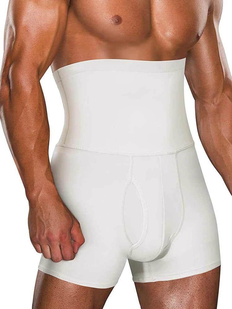 Men’s Tummy Control Shapewear Shorts – High Waist Compression Boxer Briefs | Slimming Body Shaper & Waist Trainer