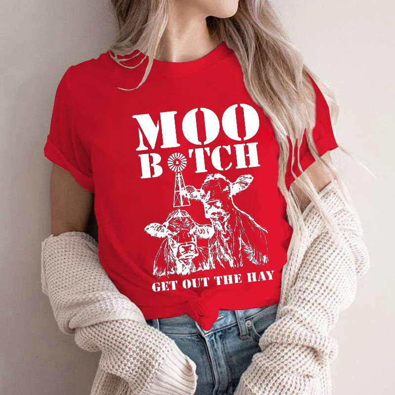 Sleeping Cow T-Shirt – Cute Animal Lover Top for Women
