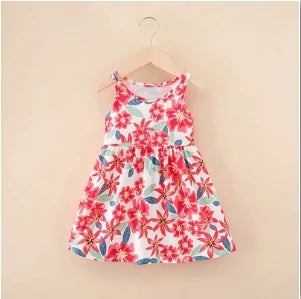 Cotton Cartoon Summer Dress for Girls – Sleeveless Princess Party Outfit