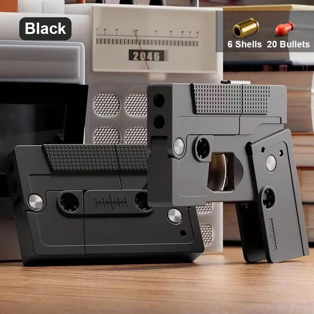 Cassette Tape Folding Toy Gun – Realistic Shell Ejecting Action!
