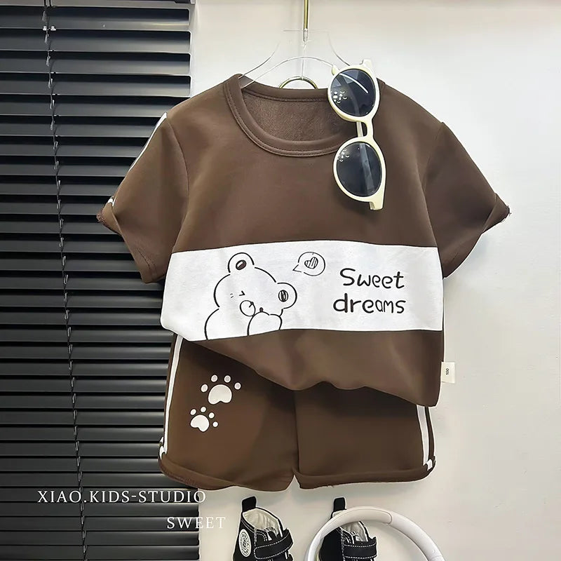 Children’s 2-Piece Summer T-Shirt & Shorts Set – Soft Cotton Casual Outfit for Boys & Girls