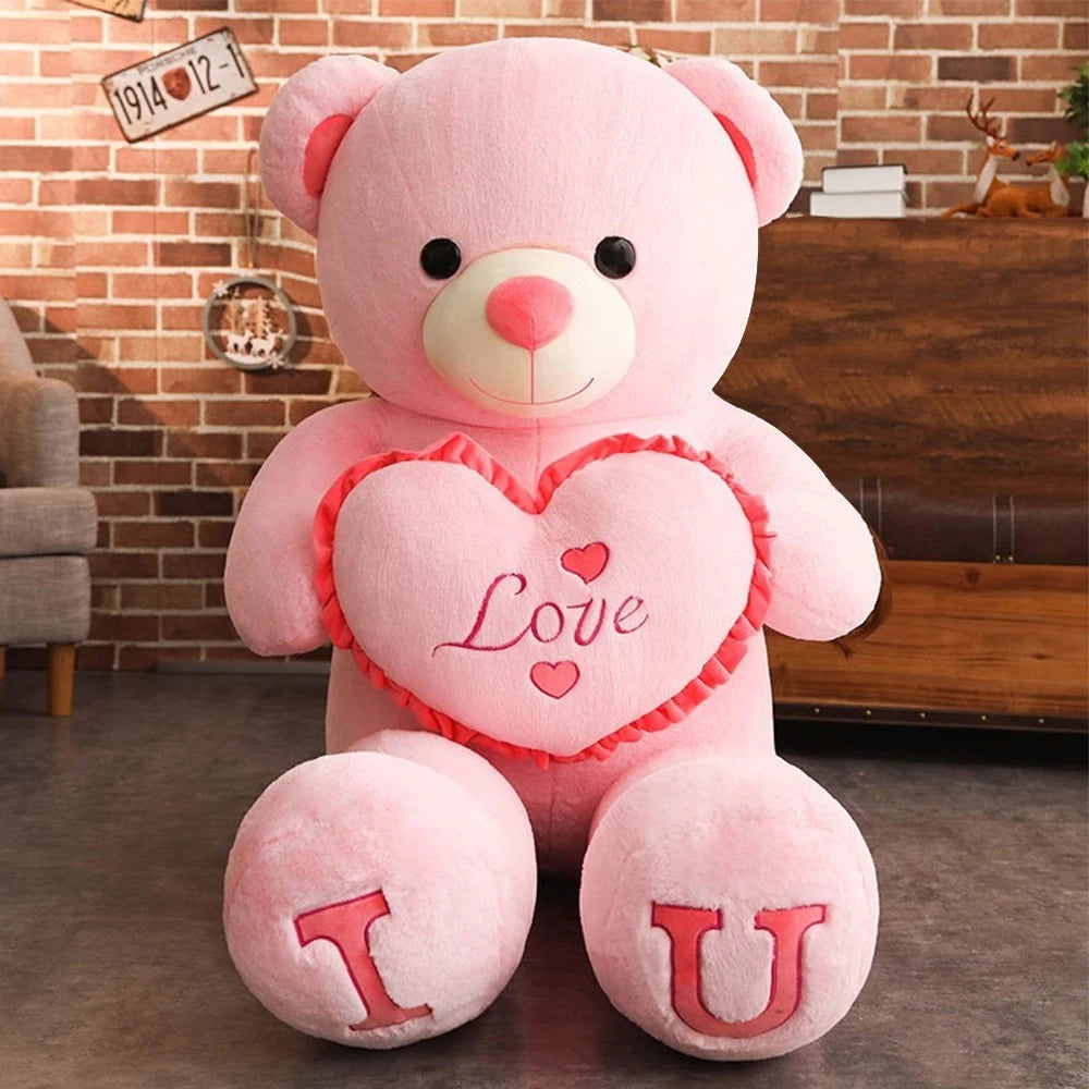 100cm Giant "I LOVE YOU" Teddy Bear Plush – Soft Stuffed Animal Gift for Kids, Girlfriends & Special Occasions