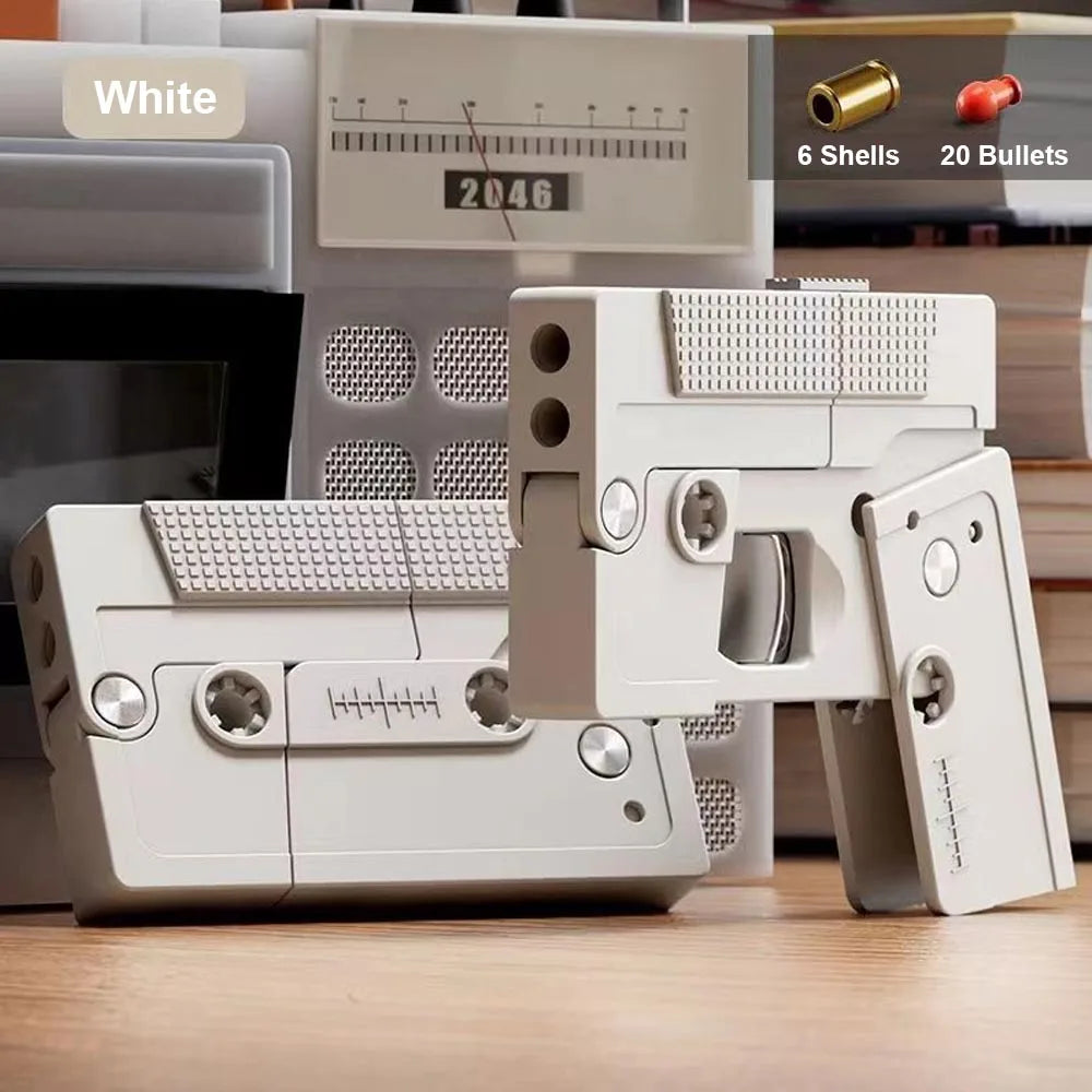 Cassette Tape Folding Toy Gun – Realistic Shell Ejecting Action!