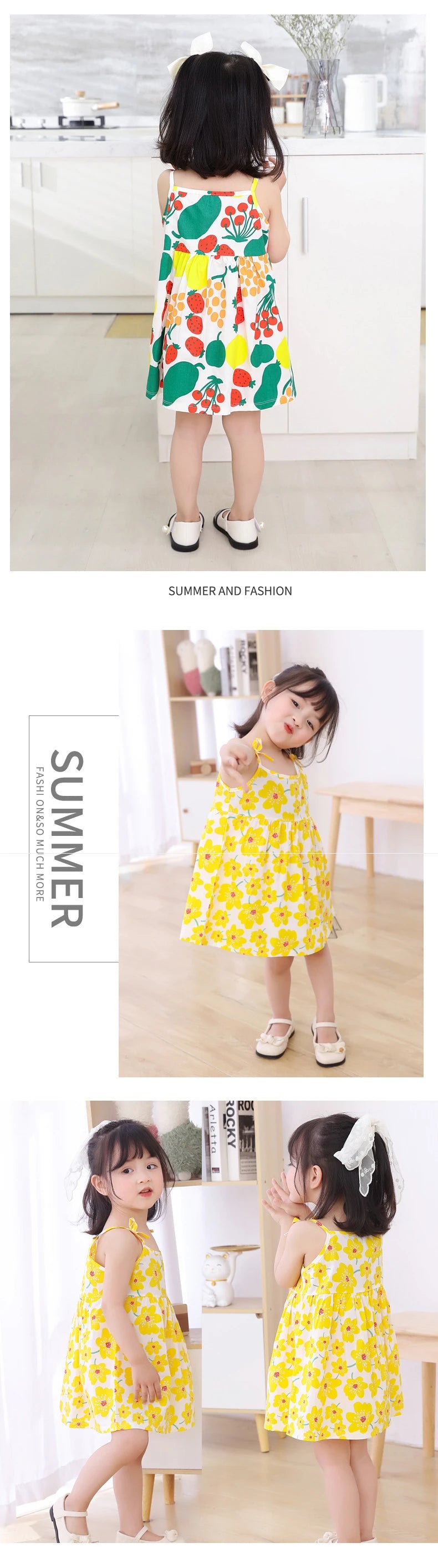 Summer Princess Floral Cotton Dress – Sleeveless Casual Dress for Girls
