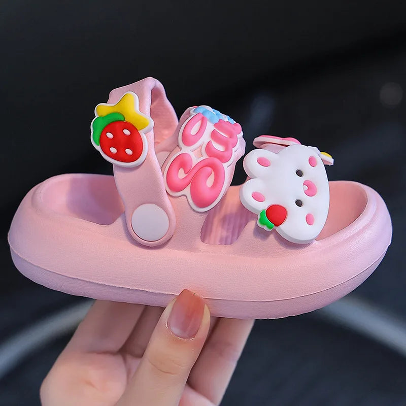 Kids Cartoon EVA Sandals – Summer Soft Slip-On Beach Slippers for Boys and Girls