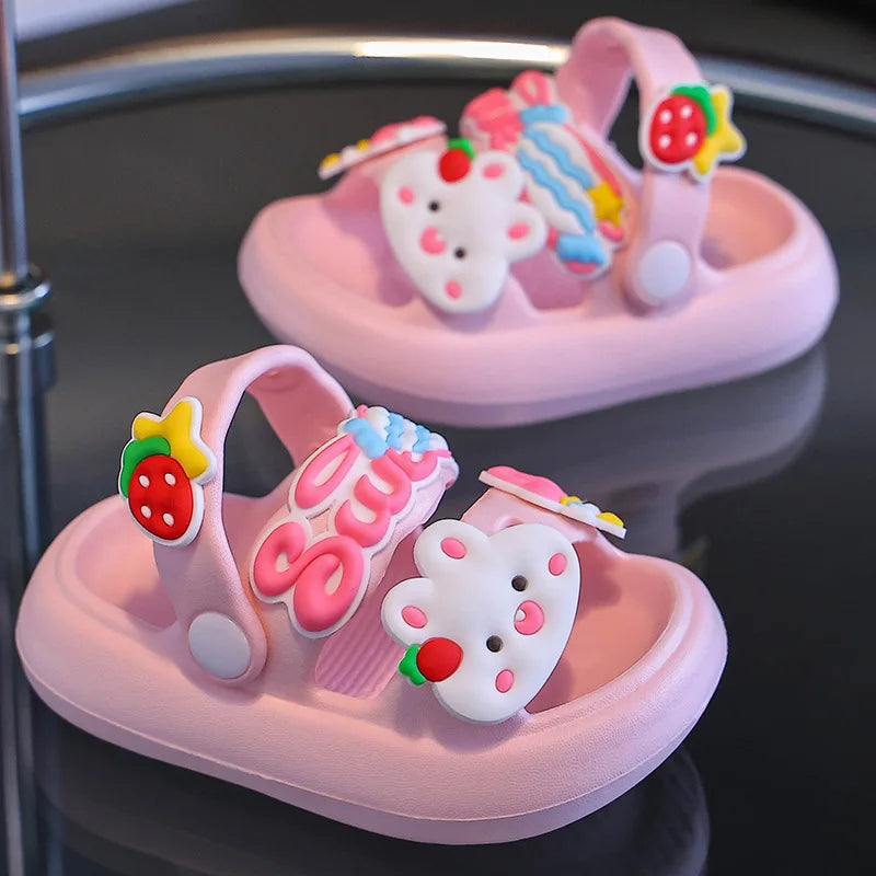 Kids Cartoon EVA Sandals – Summer Soft Slip-On Beach Slippers for Boys and Girls
