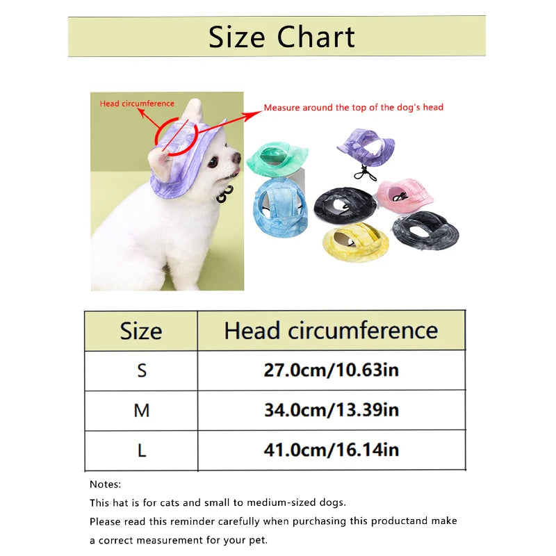 Pet Dogs Bucket Hat with Ear Holes – Sunproof Summer Baseball Hat for Outdoor Adventures