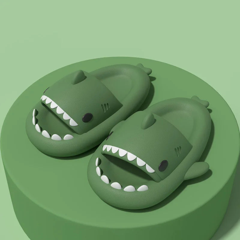 Shark Cartoon EVA Slippers for Kids & Adults – Soft Non-Slip Flip Flops for Summer