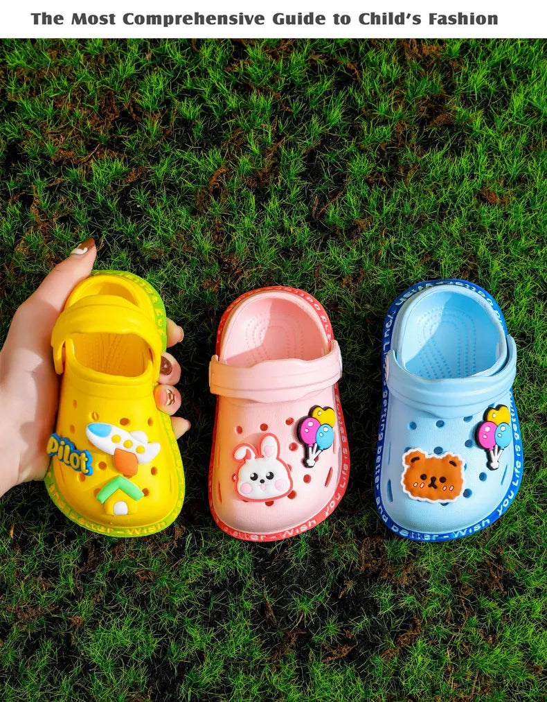 Cartoon Hole Sandals for Kids – Soft EVA Summer Slippers for Boys & Girls