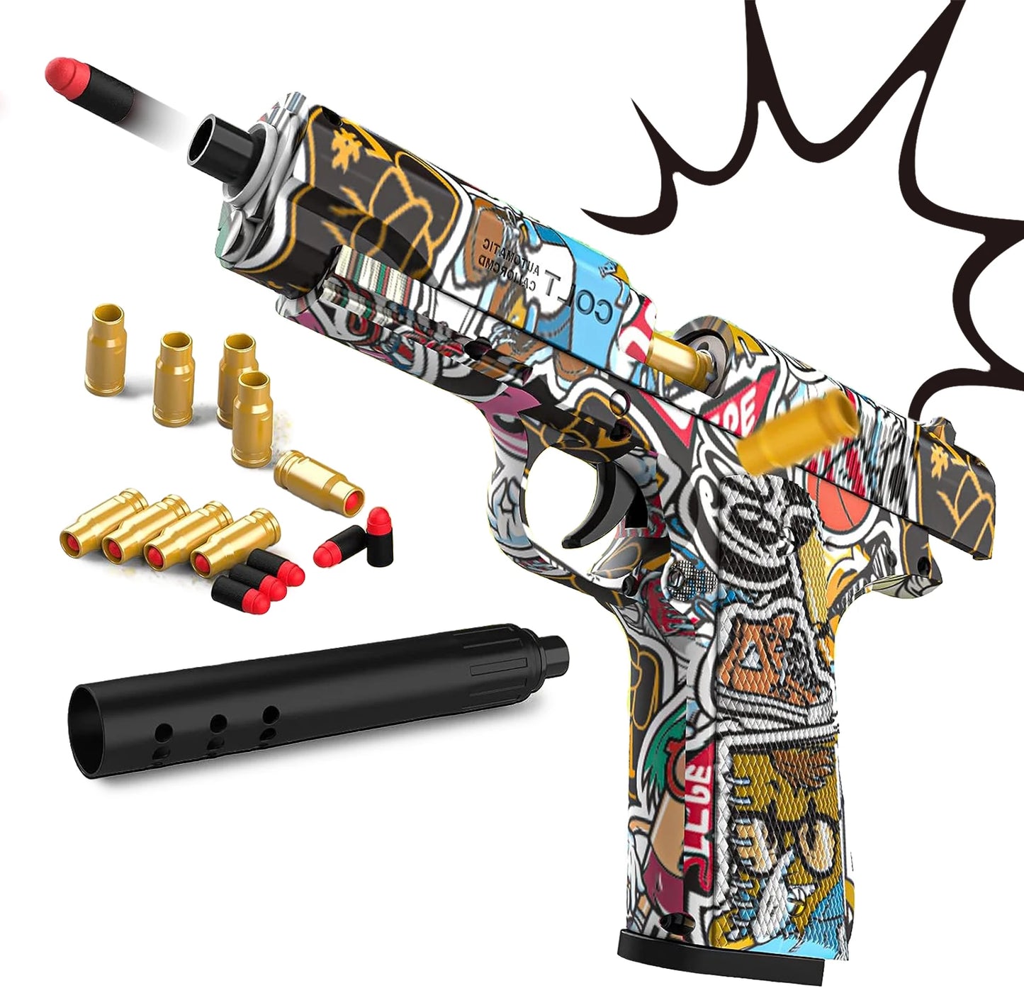 Blaster Toy Gun with Soft Foam Bullets – Safe Pistol for Kids