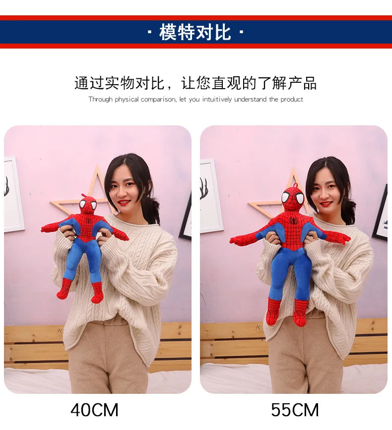 70cm Giant Spider-Man Plush Doll – Soft Stuffed Superhero Pillow | Marvel Cartoon Toy Gift for Boys & Kids’ Birthdays